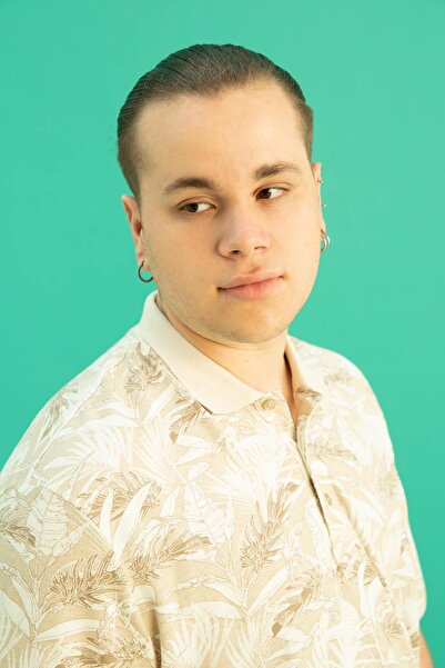 DeFacto Large Size Regular Fit Polo Collar Patterned Short Sleeve Cotton Combed T-Shirt Y2048az22sm