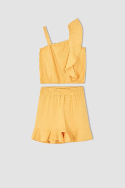 DeFacto Girl's Suspender Blouse Skirt 2-Piece Set X8421a622hs