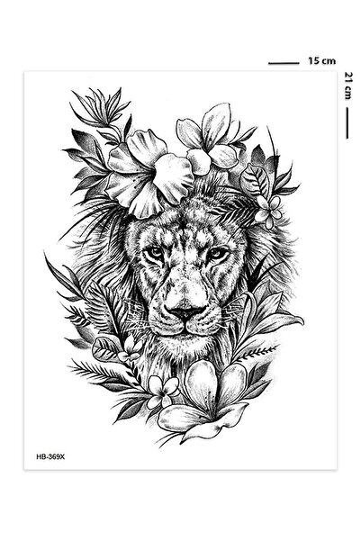 BP Tattoo Çiçekli Aslan Dövmesi