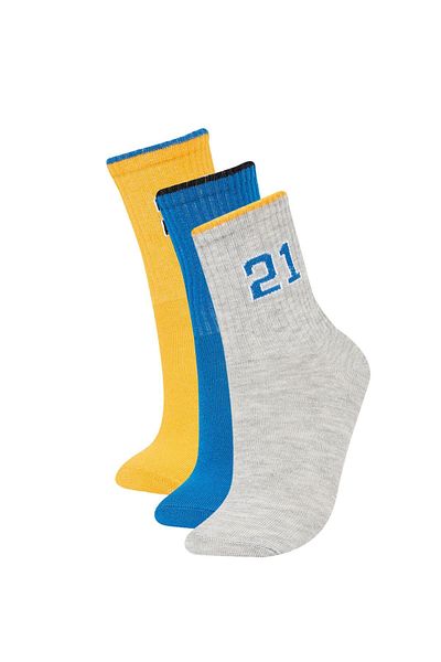 DeFacto Set of 3 Cotton Long Socks for Boys - Y2922a6ns