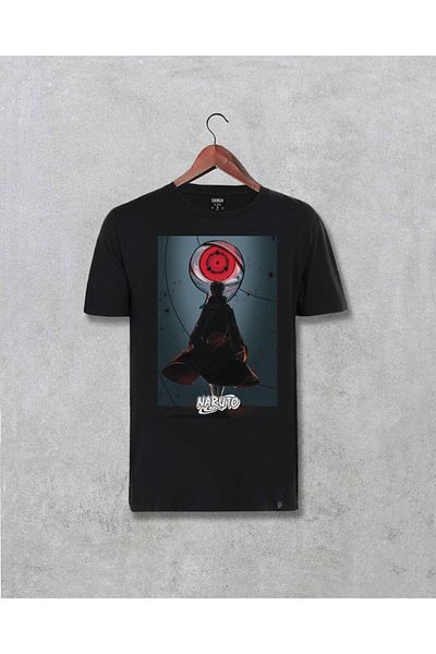 Pisa Art Ανδρικό μαύρο μπλουζάκι Naruto Special Design με στάμπα