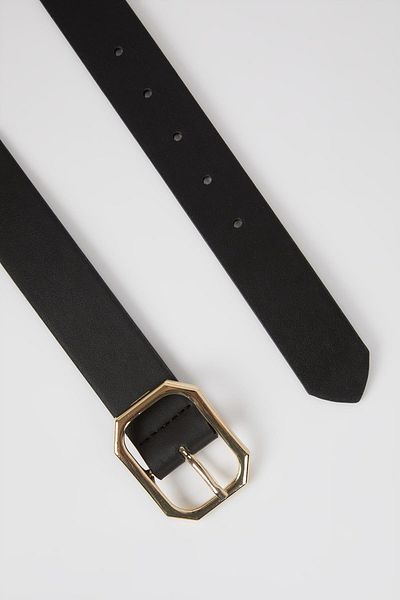 DeFacto Women's Rectangle Buckle Faux Leather Jean Belt Y5990azns