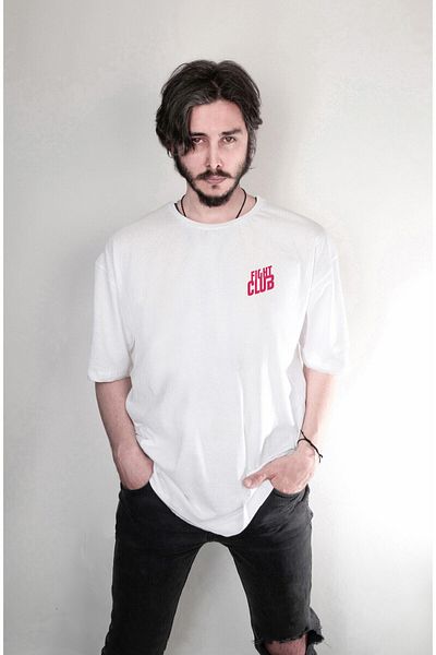 Pisa Art Fight Club Fight Club Μπροστινό πίσω σχέδιο Τυπωμένο κείμενο Oversize Unisex T-shirt