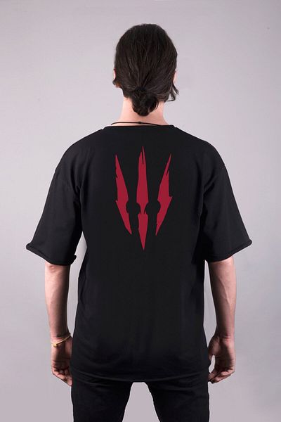 Pisa Art Μπλουζάκι Witcher Wild Hunt Oversize Unisex - Μπροστινό και πίσω εμπριμέ