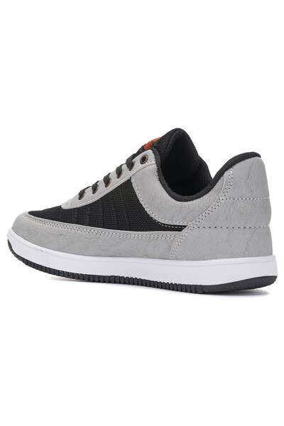 Nstil Günlük Erkek Siyah Gri Sneaker Bağcıklı Dikişli Hafif Rahat Fileli Hava Alabilen Spor Ayakkabı 013