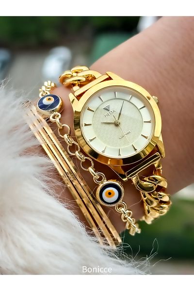 Fiesta Yellow Color VIP 5ATM Women's Wristwatch with Case Strap Special Lock System