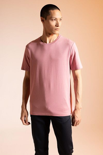 DeFacto Tricou de bază cu mânecă scurtă, 100% bumbac, guler pentru bicicletă, cu ajustare normală M7666az23sp