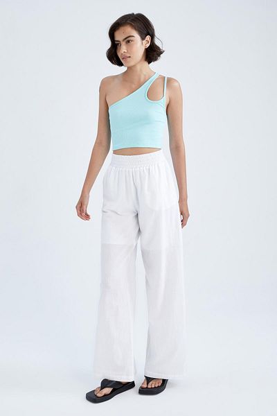 DeFacto Slim Fit Slim Fit na jednom rameni žebrovaná košilka Y9633Az22Sm