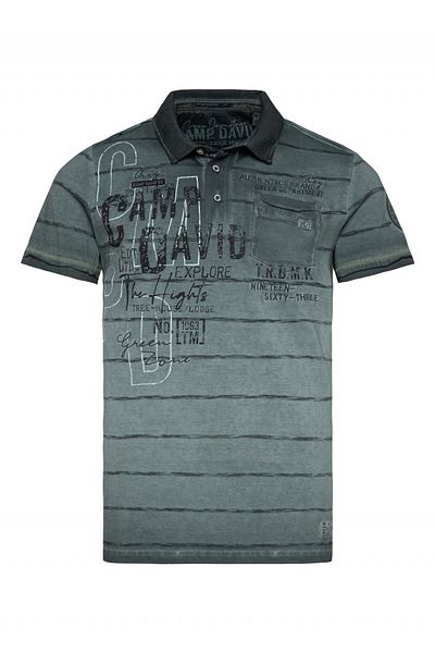 Camp David Poloshirt Tree House Kurzarmshirt mit Polokragen