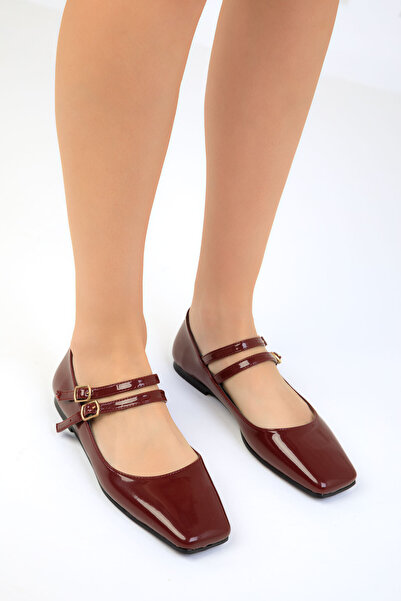 SOHO Claret Red lakkbőr női balerinák 18891