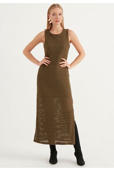 Herita Ärmelloses Maxikleid mit Schlitzdetail