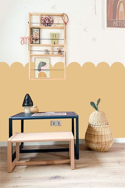 Piksel Grafik Scalloped Bohemian Wall Decorative Sticker