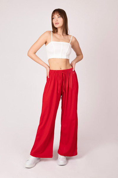 ROVİ Red Skirted Trousers