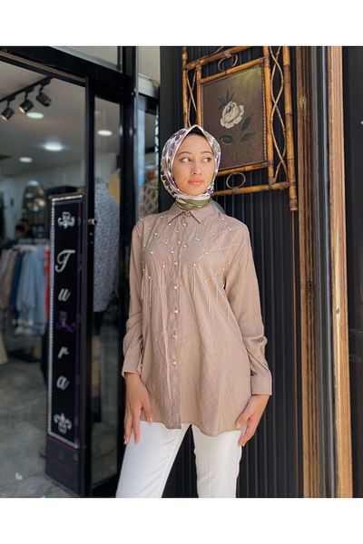 TUĞRA CENTER Stone Embroidered Chain Detail Tunic-vision