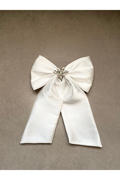 Bride Glim Cataramă automată cu fundă cu panglică din satin cu pietre