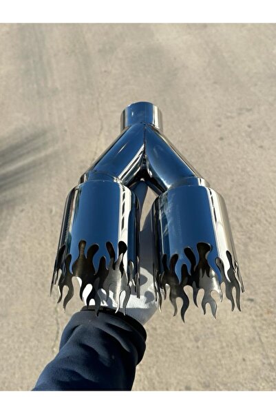 keratarts Çift Başlık Alevli Krom Egzoz Ucu