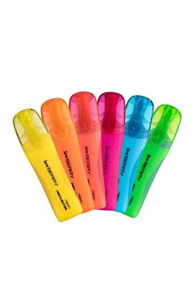 Serve Berry Fosforlu Kalem 12 Renkli Set