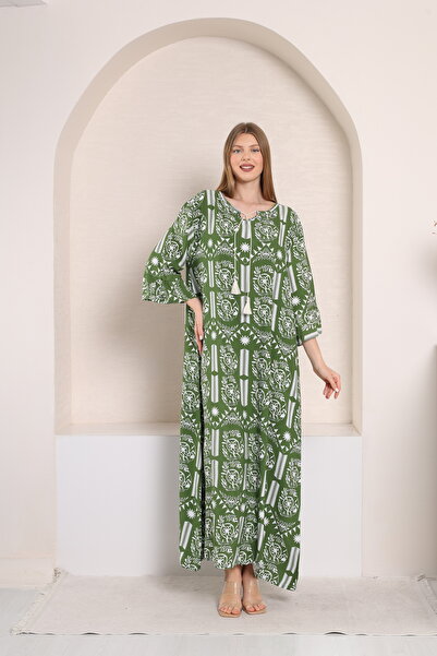 mervemoda Women's large size long woven dress