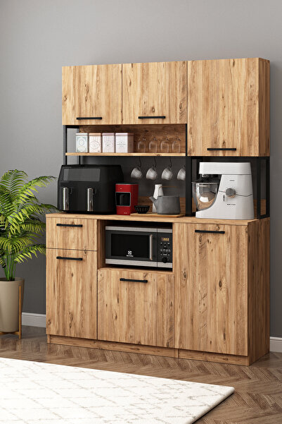 Avmpark Ervin Airfry Dolabı E2eb Atlantik Çam Kahve Köşesi Çok Amaçlı Boy Dol...