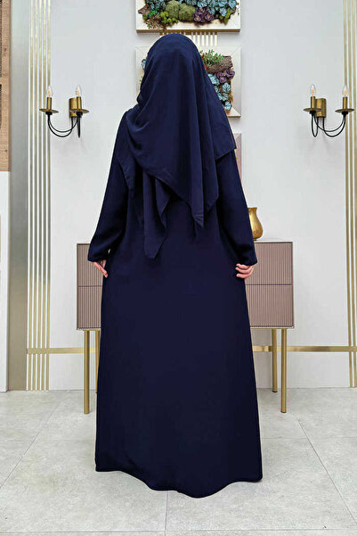Bym Fashion Skirt Patterned Dress Abaya Suit 8495 Navy Blue