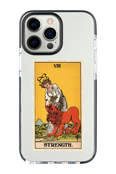 shoptocase Iphone 15 PRO MAX Uyumlu Ultra Korumalı Strenght Tarot Desenli Imp...