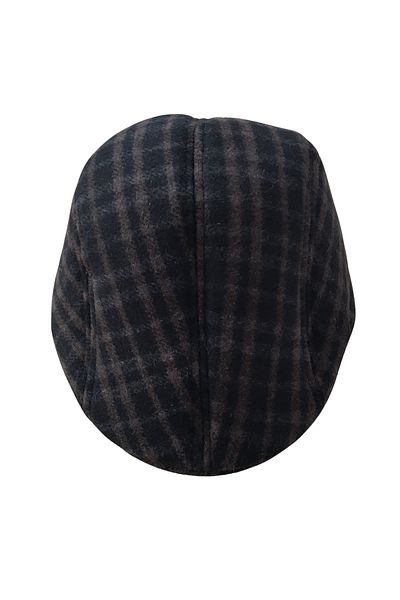 Outlet Çarşım Dark Brown Winter Men's Cap Hat with Checked Ears