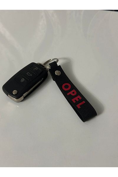 Etiket Oto Aksesuar OPEL Faux Leather Opel Logo Keychain compatible