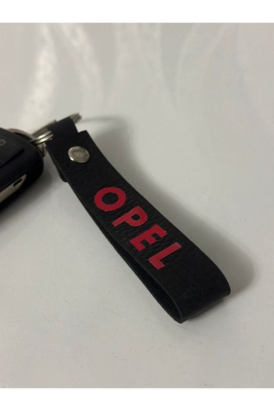Etiket Oto Aksesuar OPEL Faux Leather Opel Logo Keychain compatible