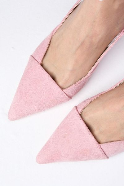 Mio Gusto Megan Powder Color Špičatá špička s otevřenou zadní částí tlusté boty na podpatku