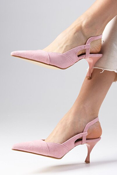 Mio Gusto Megan Powder Color Špičatá špička s otevřenou zadní částí tlusté boty na podpatku