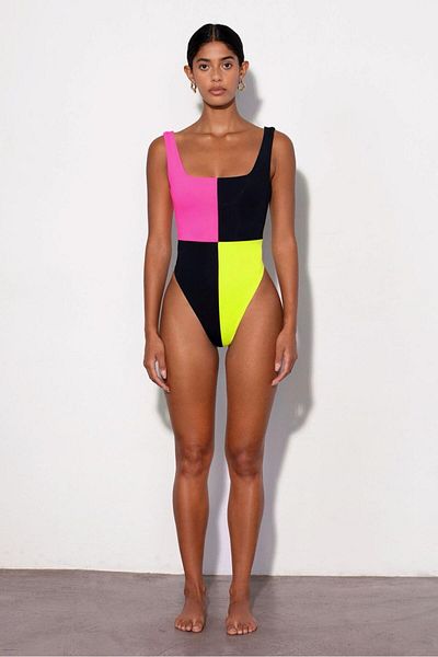 DEEP BEACH Color block swimsuit