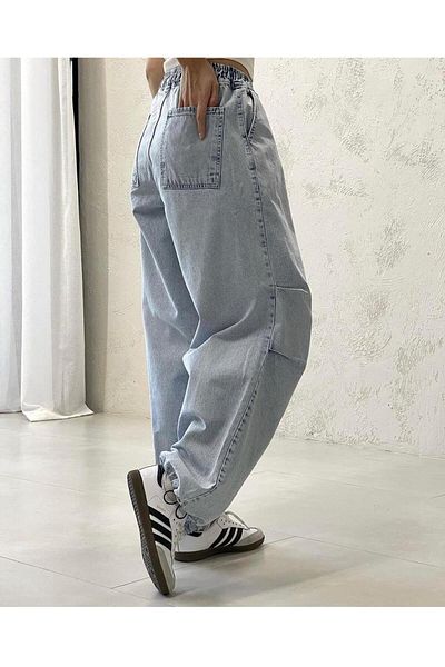 DEEFWEAR Wide Leg Unisex Elastic Waist Denim Trousers