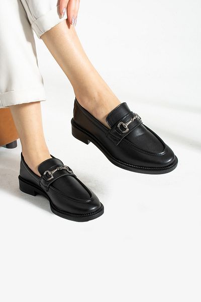 Trendpink Черни меки дамски ежедневни мъжки обувки с катарама