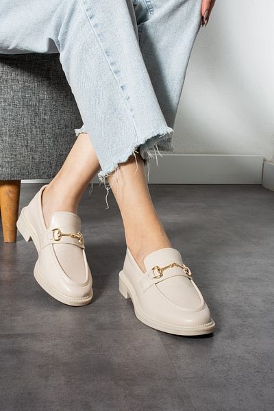 Trendpink Бежови меки дамски ежедневни мъжки обувки с катарама