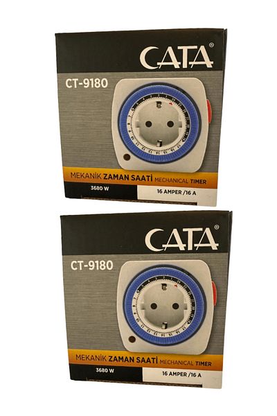Cata CT-9180 3680W 16 Ampere Mechanical Time Clock (2 Pieces)
