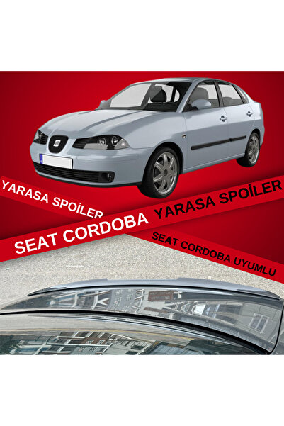 Furens Seat Cordoba  Uyumlu Bagaj Üstü Slim Yarasa Spoiler Piano Black Parlak...