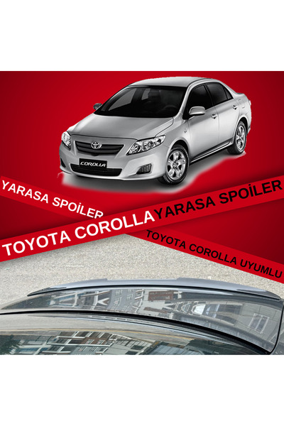 Furens Toyota Corolla 2006-2012 Bagaj Üstü Slim Yarasa Spoiler Piano Black Pa...