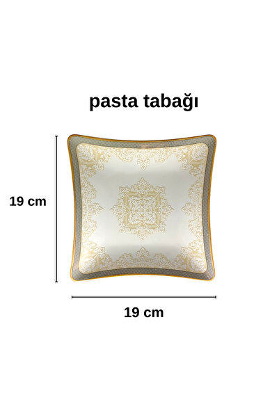 Pars 6 Kişilik Gold&gümüş Yemek Takımı 24 Parça Yemek Tabağı,çorba Kasesi.servis Tabağı,pasta Tabağı
