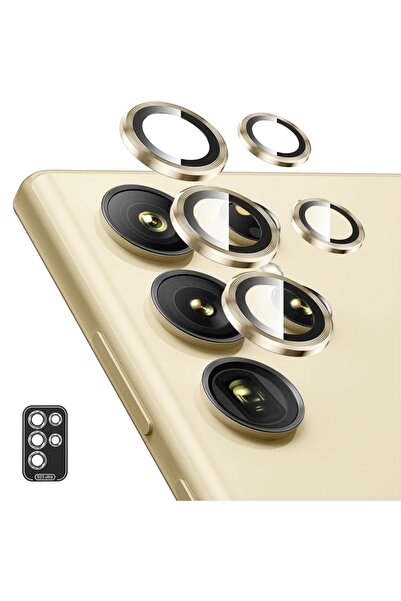 PSGT Samsung Galaxy S23 Ultra Uyumlu 5 Parça Uygulama Aparatlı Kamera Lens Ko...