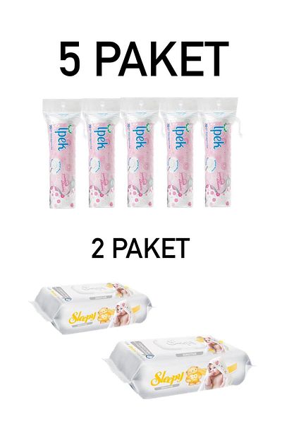 İpek İpekMakeup Removal Pad 70 Pieces 5 Pack Sleepy Sensitive Wet Towels 2x90 Pieces 2 Packs