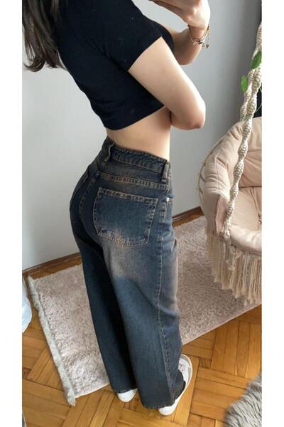 Violon Kahverengi Yıkamalı Baggy Jean