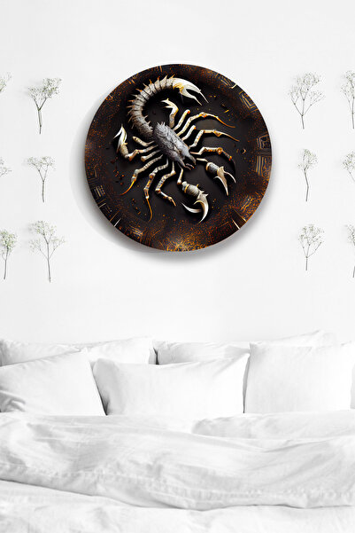 Nod Pictură murală astrologie Scorpion, simbol zodiacal Pictură elegantă din lemn Mdf, acasă, birou, decorare perete