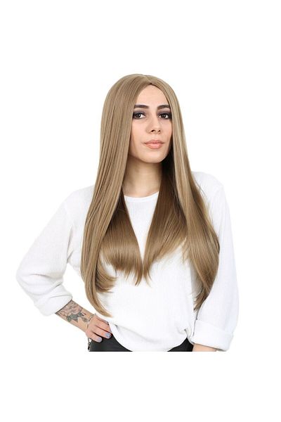 KONAK PERUK Long Fiber Synthetic Straight Wig - Baby Brown