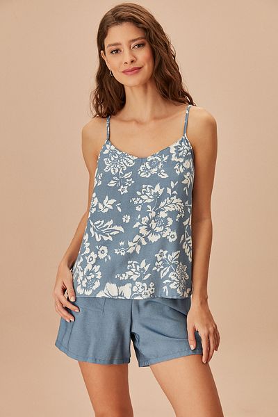 SUWEN Denim Shorts Set