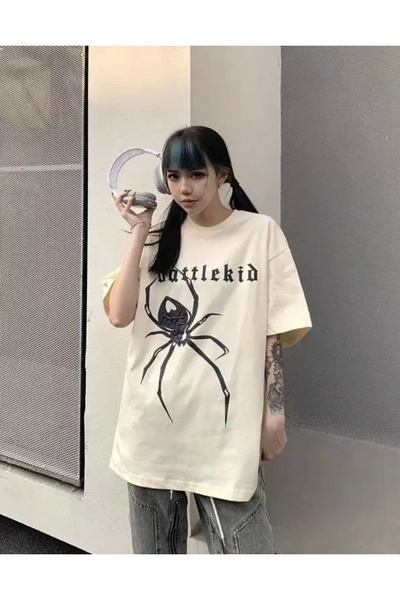 DEEFWEAR Y2K majica sa paukovim printom, unisex, oversized