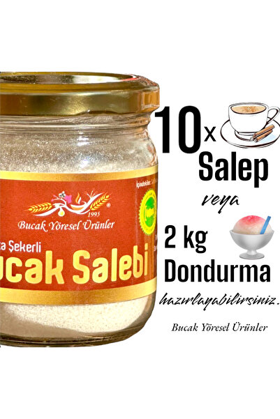 Bucak Yöresel Ürünler Bucak Salebi 10 Fincan Sıcak Salep / 2 Kg Dondurmalık Hakiki Bucak Salebi + Şeker