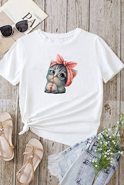 Trend Sizde Tricou unisex cu design imprimat cu pisici drăguțe