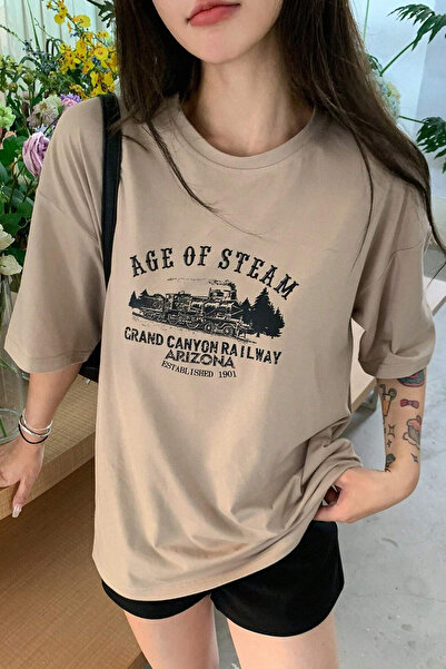 Trend Sizde Unisex Age Of Steam Printed Design T-shirt