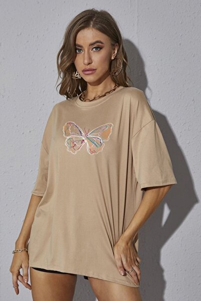 Trend Sizde Unisex Butterfly Printed Design T-shirt