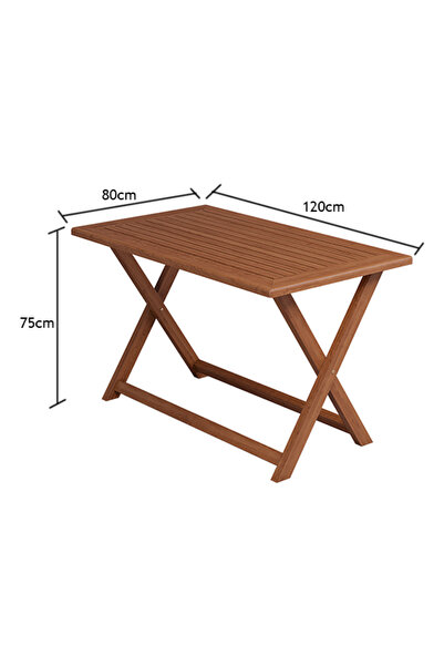 attaleia furniture Karya Dikdörtgen Katlanabilir Ahşap Yemek Masası 120